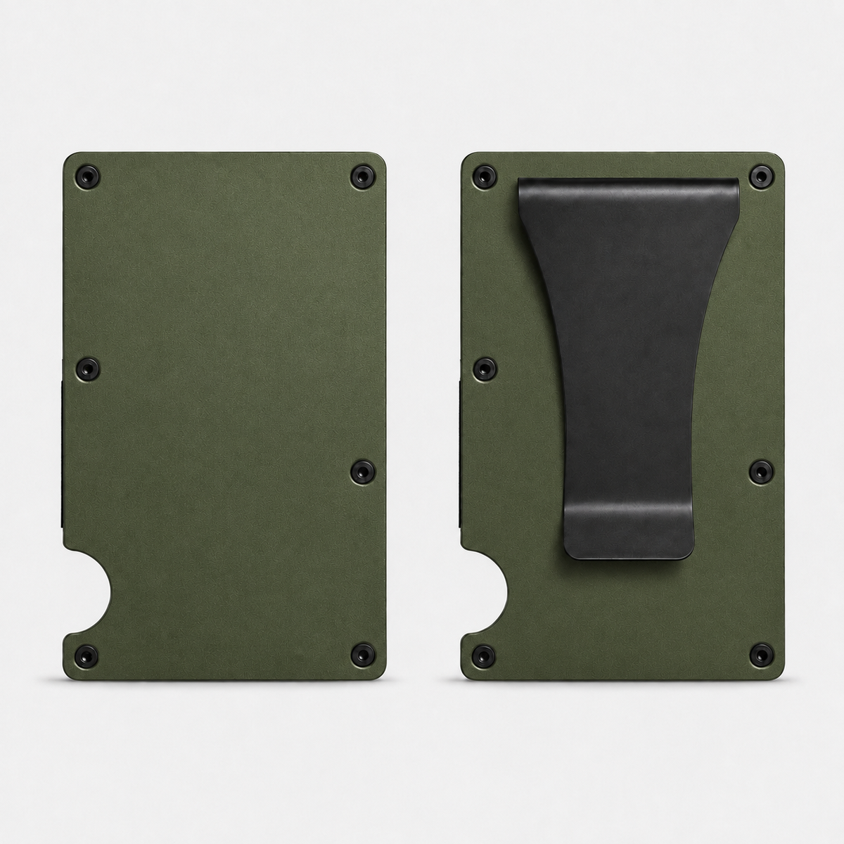 Military Green Aluminum Money clip credit card holder