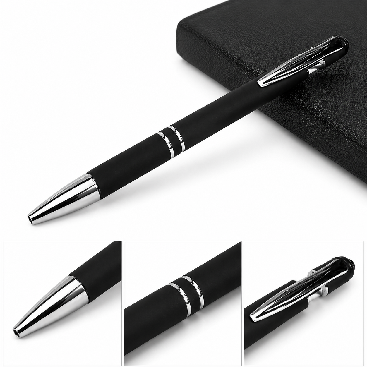 Premium Black Blue ballpoint black ink pen