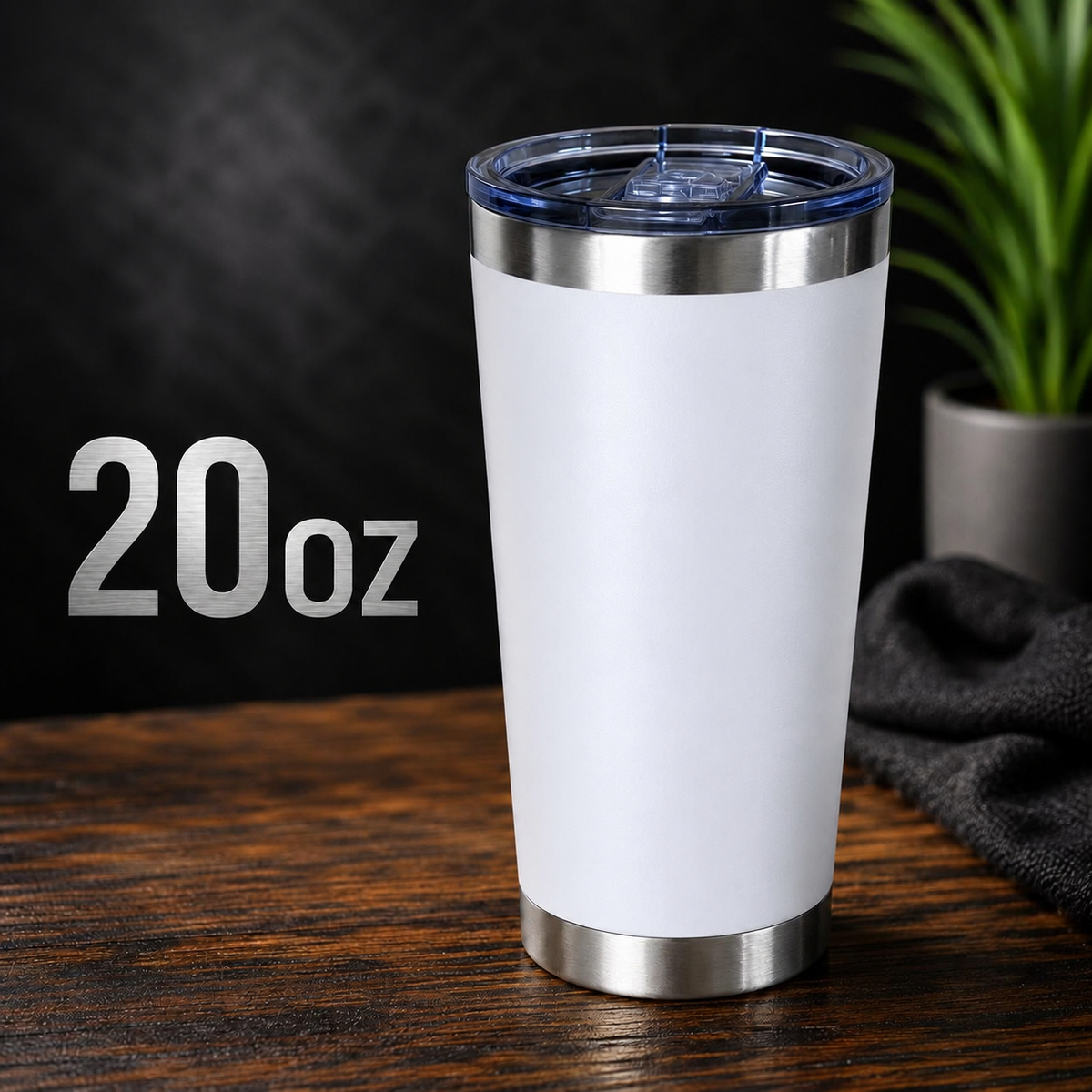 20oz stainless steal Tumbler White