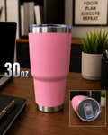 30oz Pink tumbler with sliding lid cover