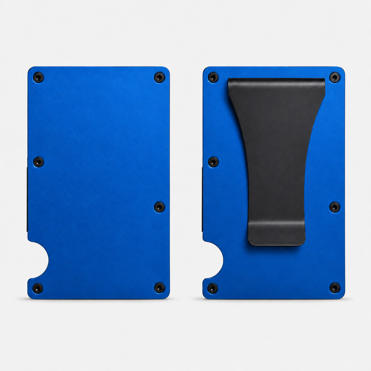 Metallic blue Aluminum Money clip credit card holder