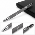 Premium Gray Blue ballpoint black ink pen