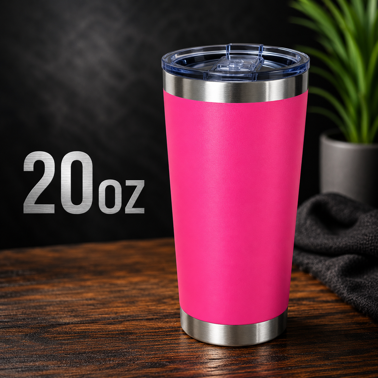 20oz stainless steal Tumbler Hot Pink