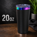 20oz stainless steal Tumbler rainbow coated Black