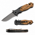 Folding knife with olive wood handle