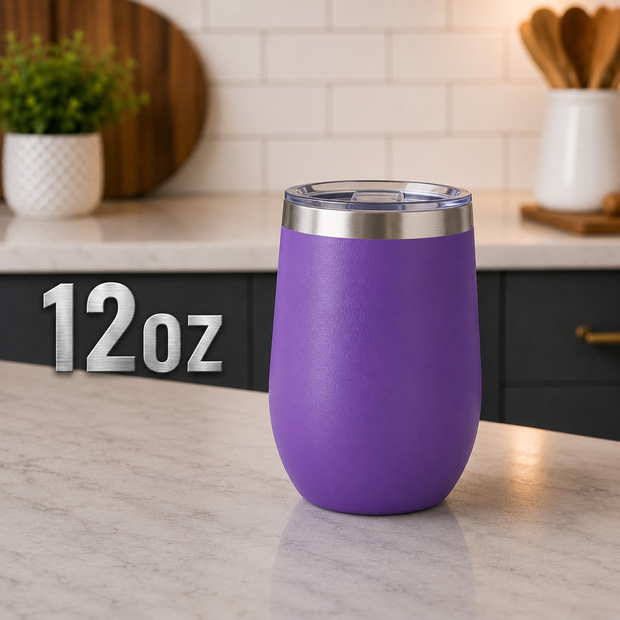 12oz Purple Wine tumbler with sliding lid cover